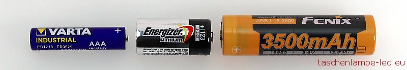 Typische Taschenlampen Batterien